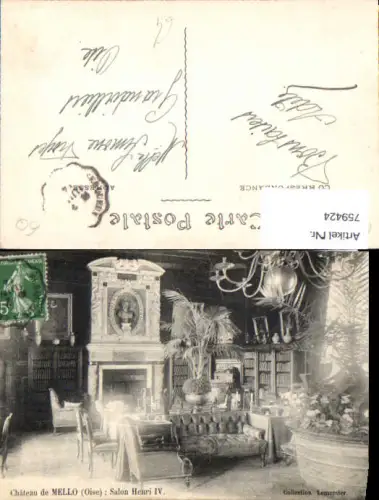 759424 Mello Château de Mello Salon Henri IV. Dép. Oise France