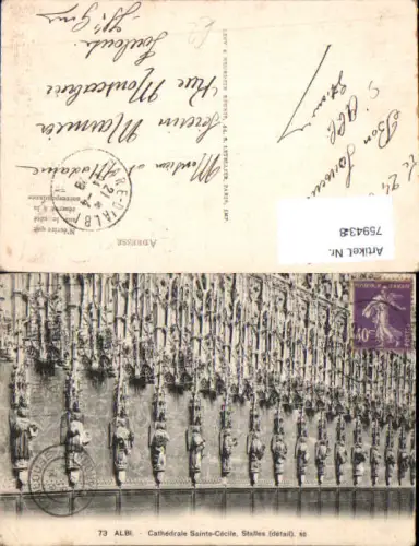 759438 Albi, Cathédrale Sainte-Cécile, Stalles (détail) Tarn France 1911
