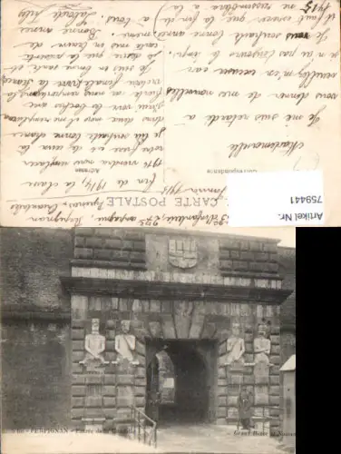 759441 Perpignan Entrée de la Citadelle Dép. Pyrénées-Orientales France 1915
