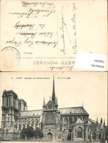 759485 Paris Abside de Notre-Dame Département Paris France 1911