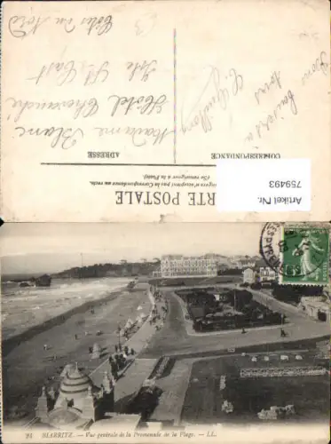 759493 Biarritz Vue générale de la Promenade de la Plage Dép. Basses-Pyrénées France Les Pyrénées