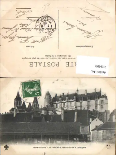 759499 Loches le Château et la Collégiale Indre-et-Loire France 1907