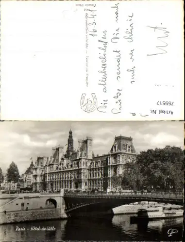 759517 Paris Hôtel-de-Ville Dept. Paris France 1941