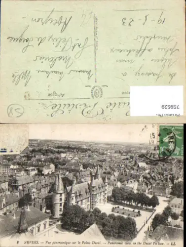 759529 Nevers, Vue panoramique sur le Palais Ducal Dép. Nièvre France 1923