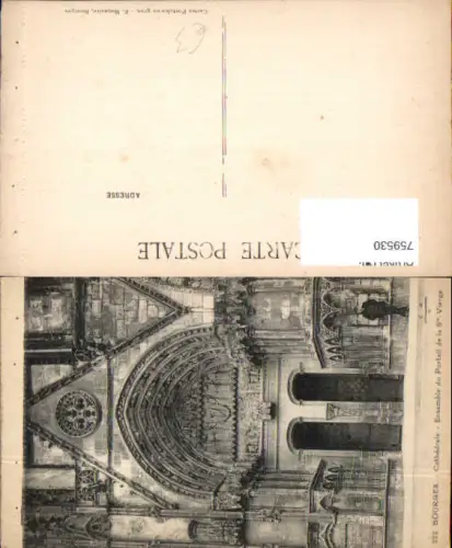 759530 Bourges Cathédrale - Ensemble du Portail de la S. Vierge Département Cher France