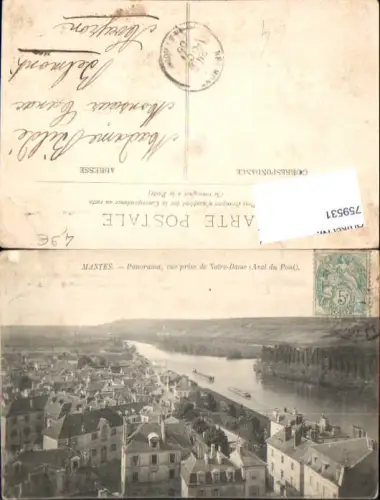 759531 Mantes Panorama vue prise de Notre-Dame Arrondissement Mantes-la-Jolie France 1908