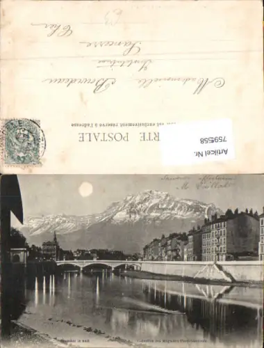 759558 Grenoble la nuit Dép. Isère France Les Alpes