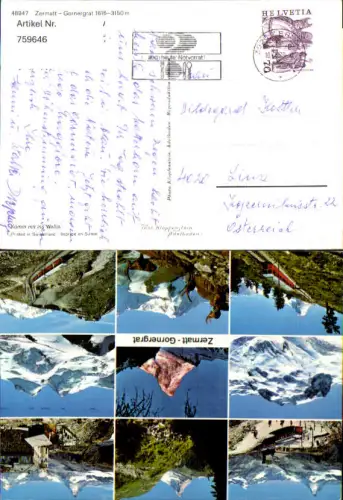 759646 Zermatt Gornergrat Bez. Visp Switzerland 1970