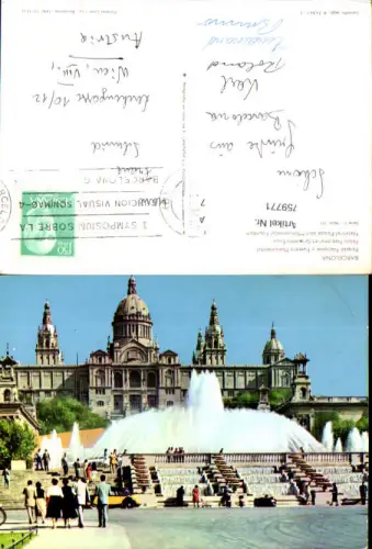 759771 Barcelona National Palace and Monumental Fountain Province Barcelona Spain 1968