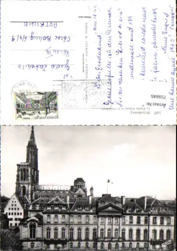 759845 Strasbourg Le Palais Rohan et la Cathedrale Dép. Bas-Rhin France 1960