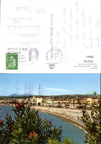 759847 Nice Le Quai des Etats Unis La Plage des Ponchettes Alpes-Maritimes France 1974