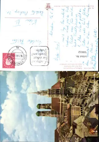 759932 München Rathaus mit Frauenkirche München 1966