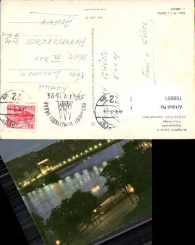 759951 Budapest Lánchíd Chain Bridge Budapest Hungary 1964