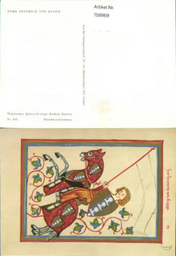 759969 Küssaberg Heinrich von Rugge pub Woldemar Klein Verlag
