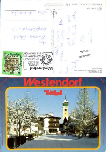 760214 Westendorf Straßenmotiv Bez. Kitzbühel 1994