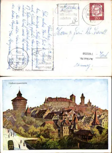 760258 Künstler AK Nürnberg Hallertorpanorama Nürnberg 1935