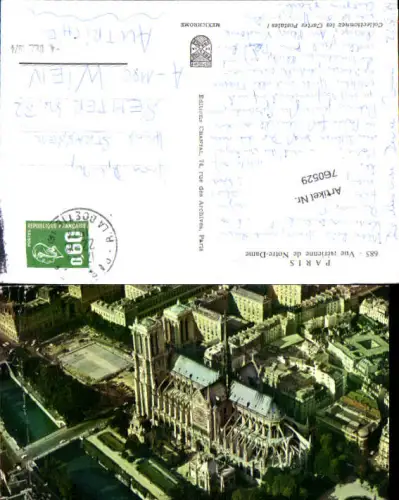 760529 Paris Vue aérienne de Notre-Dame Paris France Luftbild