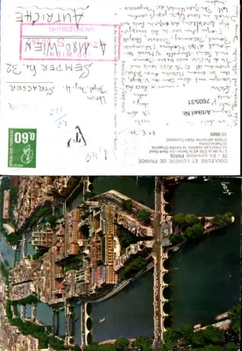 760531 Paris, Île de la Cité Département Paris France Nachgebühr Stempel