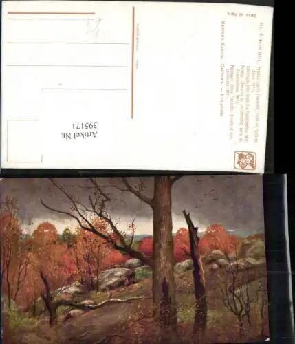 395171,Künstler AK F. Martin Kavel Landscape after forest fire Fontainebleau 1911 Wald