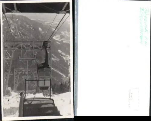 309001,Foto AK Rückblick von d. Bergstation Rax Raxbahn Seilbahn b. Reichenau Winterbild