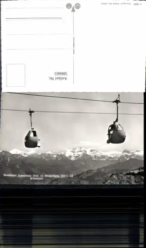 586665,Foto Ak Gondelbahn Zweisimmen Rinderberg Wildstrubel Gondel Seilbahn Switzerland