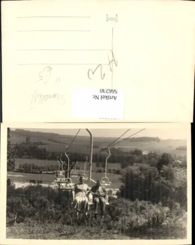 566230,Foto Ak Seilbahn Sessellift Paar fährt Lift