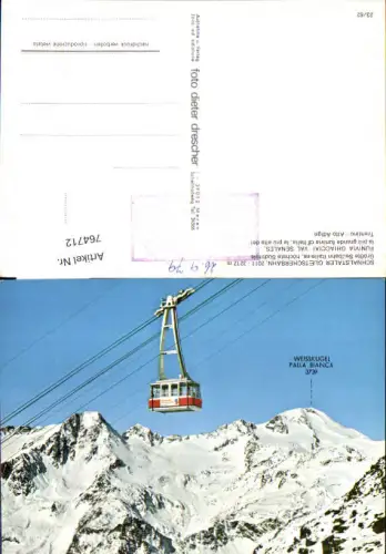764712 Schnalstal Schnalstaler Schnals Seilbahn Gletscherbahn Weisskugel Bozen Südtirol Italy