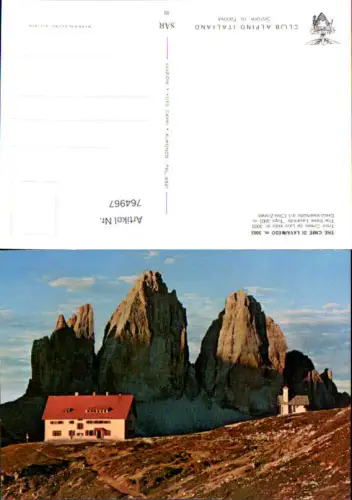 764967 Drei Zinnen Dreizinnenhütte Auronzo di Cadore Trentino Bozen Südtirol Italy