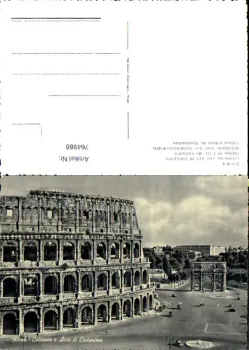 764988 Rom Colosseo e Arco di Costantino Rom Italy