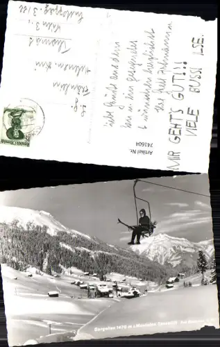 741604 Foto AK Gargellen i. Montafon Sessellift Wintersport pub Risch-Lau W 427