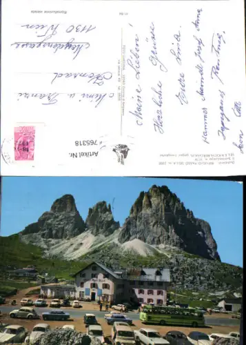 765318 Sellajoch Gröden Wolkenstein VW Käfer Bus Autobus Sassolungo Bozen Südtirol Trient Italy