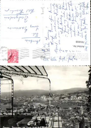 765808 Genova Panorama del Porto visto dal Grattacielo Genua Italy