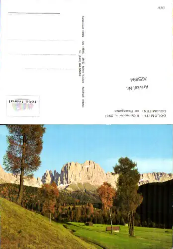 765894 Dolomiten der Rosengarten Trentino Canazei Gröden Südtirol Italy