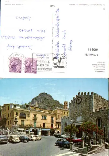 765911 Taormina Piazza Duomo VW Käfer Messina Italy