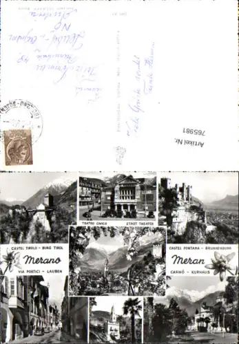 765981 Meran mit Burg Tirol, Brunnenburg, Stadt Theater Italy