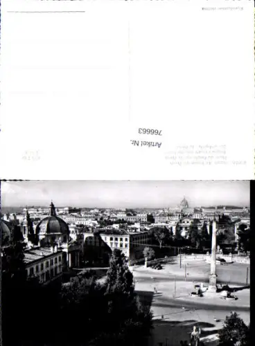 766663 Rom Piazza del Popolo dal Pincio Rom Italy