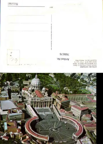 766676 Città del Vaticano Vatikanstadt Vatican City Vatikan