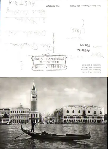 766724 Venedig Panorama mit Gondel Venedig Italy