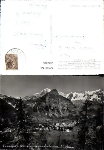 766905 Courmayeur Panorama con sfondo catena M. Bianco Aostatal Italy