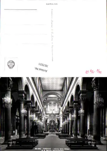 767031 Firenze Interno della Chiesa di S. Spirito Florenz Italy
