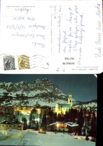 767164 Cortina d'Ampezzo Notturno al chiaro di luna Dolomiten Provinz Belluno Italy