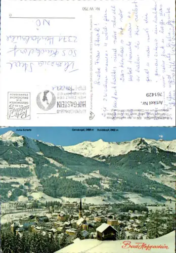 761429 Bad Hofgastein Hohe Scharte Gamskogel Hundskopf Bez. St. Johann im Pongau