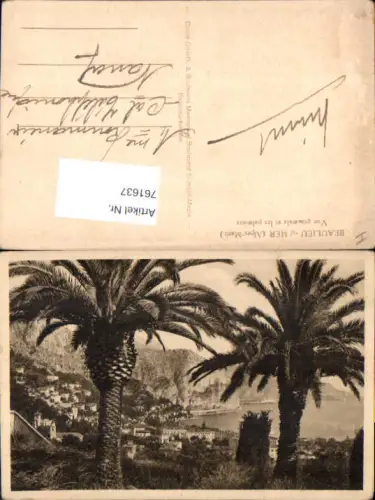 761637 Beaulieu-sur-Mer Vue générale et les palmiers Alpes-Maritimes France