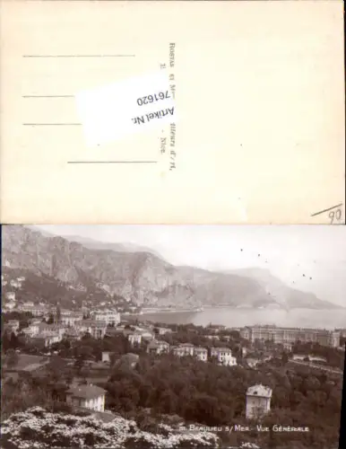 761620 Beaulieu-sur-Mer Vue Générale Arrondissement Nice France