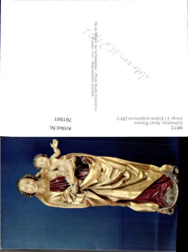 761941 Metz Cathédrale Saint-Étienne, Vierge à l'Enfant polychrome Moselle France
