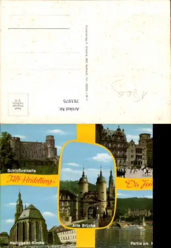 761975 Alt-Heidelberg (Schloßostseite, Alte Brücke, Heiliggeist-Kirche Heidelberg