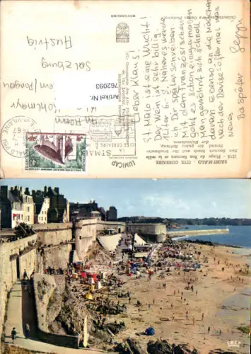 762093 Saint-Malo Cité Corsaire Plage de Bon Secours et le môle Ille-et-Vilaine France