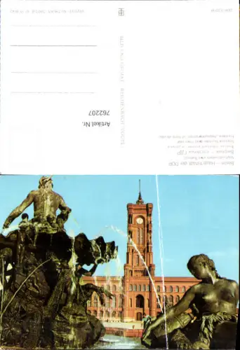762207 Berlin Neptunbrunnen und Rotes Rathaus Berlin