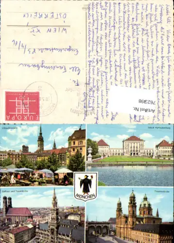 762398 München Viktualienmarkt, Schloß Nymphenburg, Rathaus und Frauenkirche, Theatinerkirche München