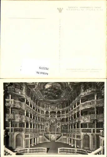 762379 Foto-AK Bayreuth Markgräfliches Opernhaus Oberfranken